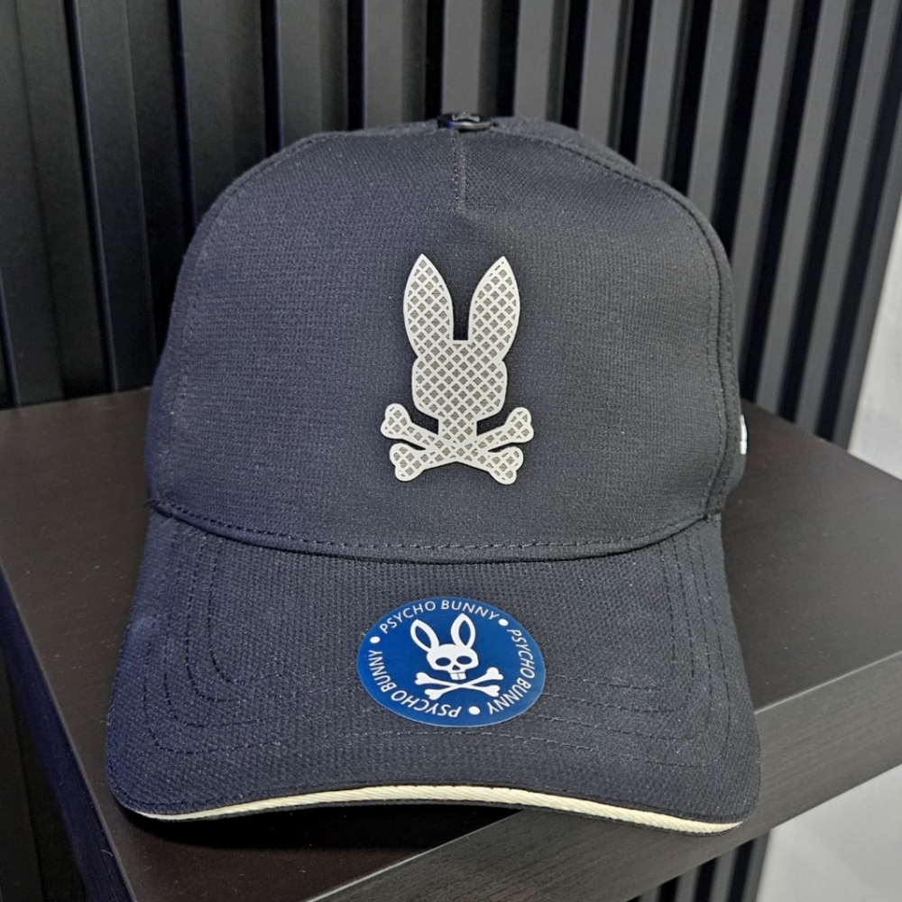 NEW Psycho Bunny Black Cap with Iconic Emblem